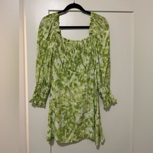 Faithfull the Brand Arianne Mini Dress in Lime Roos Tie Dye